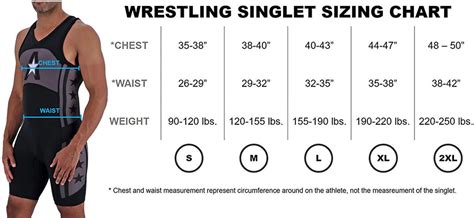 wrestling singlets size chart.